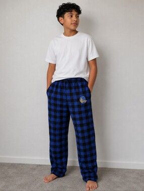 ULTRA GAME XL 14-16 Sleepwear Golden State Warriors Blue Checkerboard PJ…
